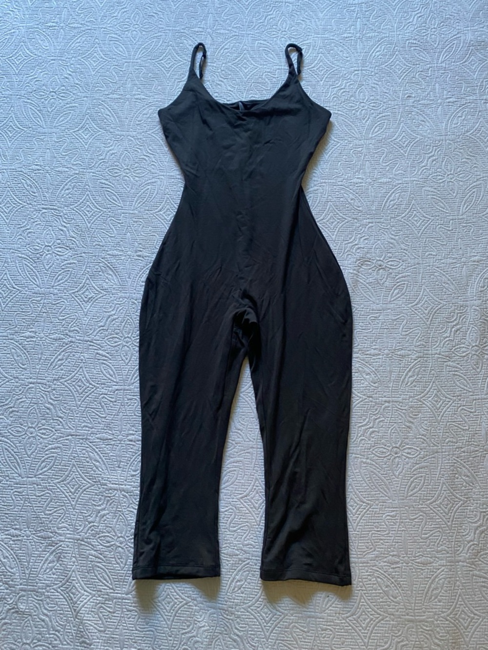 SKIMS Black Sleeveless Jumpsuit with Thin Straps